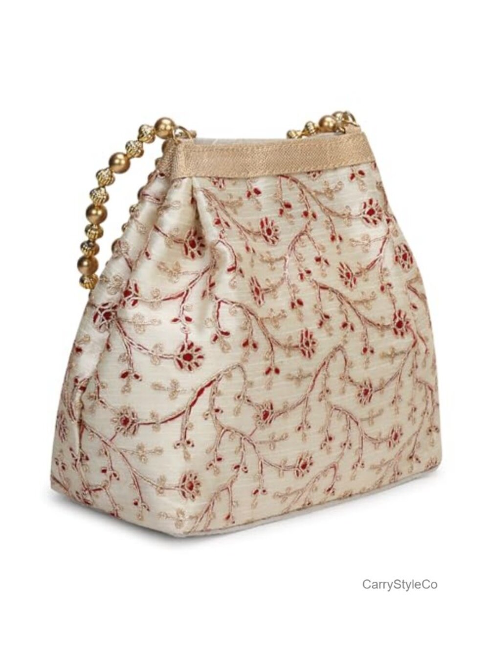 Embroidered Potli Clutch Evening Bag Handbag Zipper Clutch for Weddings Parties